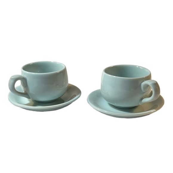 Vintage Celadon Light Blue Tea Cup and Saucer Set - Picture 4 of 10